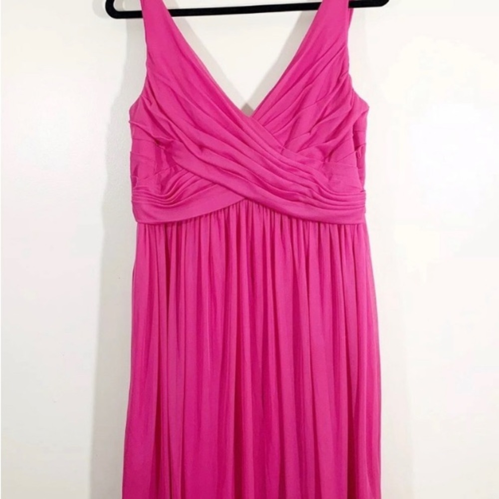 Davids Bridal 14 Short Mesh Cowl Back V-Neck Dress